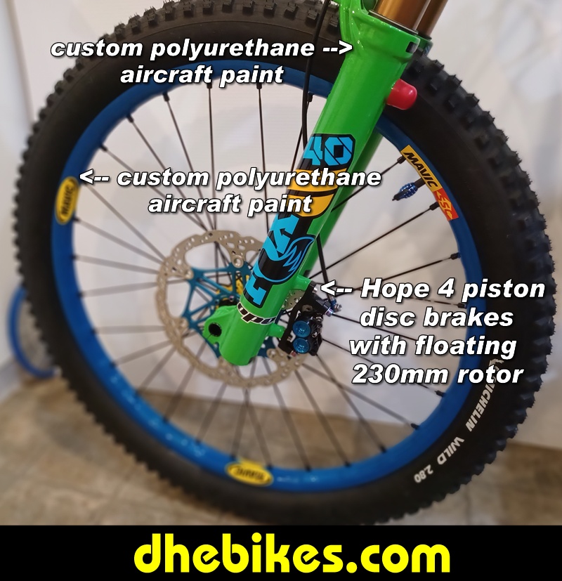 We offer not only custom paint in any colour you can imagine but also custom replacement decals for things like Fox forks